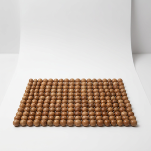 Perles de Dhikr musulmanes en bois de santal Riddhi Siddhi, rondes, naturelles, brun doré foncé, en vrac / Perles de bois de santal / Perles Misbhah - Product Image 1