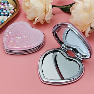 High Quality <b>Compact</b> Vanity Mirror for Travel, Purse, Girls Magnifying Portable Double Side Mirror Vendor Private Label Mirror - Product Image 5