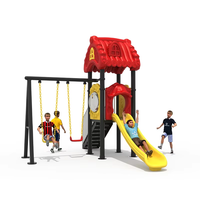 Équipement de terrain de jeux extérieur commercial, petit château gonflable avec toboggan pour enfants, pour les écoles maternelles et les parcs communautaires