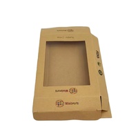 Boîte d'emballage en papier kraft sur mesure avec fenêtre transparente, trou de suspension, impression personnalisée, certifiée écologique