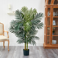 Haute qualité maison décorative Faux pot en plastique plante faux arbre 5ft 6ft 7ft 8ft artificielle canne dorée palmier