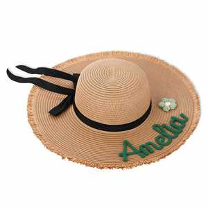Sombrero de Sol Flexible Personalizado Bordado para Playa, Recuerdos de Boda para Damas de Honor, Gorra de Paja para Viajes de Vacaciones de Verano - Product Image 2