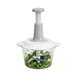 Large 2.0 L Bowl Effortless Plastic Vegetable Chopper Meat <b>Grinder</b> Fruits <b>Herbs</b> Garlic Onion Hand Press Semi-Automatic - Product Image 1
