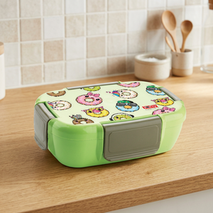 Boîte à lunch APOLLO 3D, imprimé dessin animé mignon, plastique, rectangulaire, compartiment unique, portable, sans BPA, anti-fuite, pour enfants - Product Image 3
