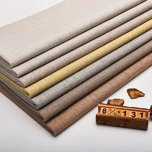 Alta qualità in poliestere 100% tappezzeria in finto lino tessuto tinta unita imitazione lino tessuto per divano tende