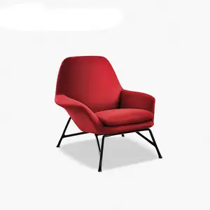 Toptan kırmızı tek oturma kumaş koltuk ofis oturma odası kanepe eğlence sandalye