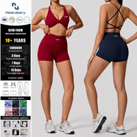 Ensemble de yoga 2 pièces léger et imperméable pour femme grande taille : soutien-gorge de sport torsadé et short cycliste taille haute – Pack de vêtements de sport