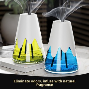 Diffuseur de parfum d'intérieur en rotin sans flamme, en forme de cône, pour maison, salle de bain et toilettes, parfum longue durée, senteur Montagne enneigée - Product Image 2