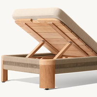 Chaise longue de jardin en teck pour patio, mobilier d'extérieur, chaise de plage, transat de piscine