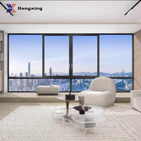 Porte et fenêtre coulissantes en aluminium sur mesure de luxe pour Villa Hangxing, triple vitrage anti-ouragan