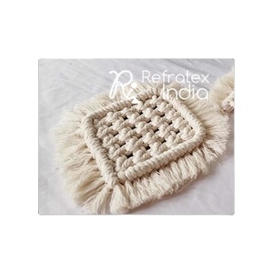 Fournisseur et fabrication en vrac de sous-verres en macramé par réfractex fabriqué en inde pour la meilleure qualité et le prix bas - Product Image 1