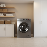 Lave-linge frontal portable électrique en acier inoxydable 10 kg tout-en-un, économie d'énergie, dosage automatique, 1200 tr/min