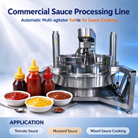 Marmite de cuisson industrielle et commerciale automatique 100L-1000L à vapeur/électrique/gaz pour la préparation de sauces, avec marmite à double enveloppe