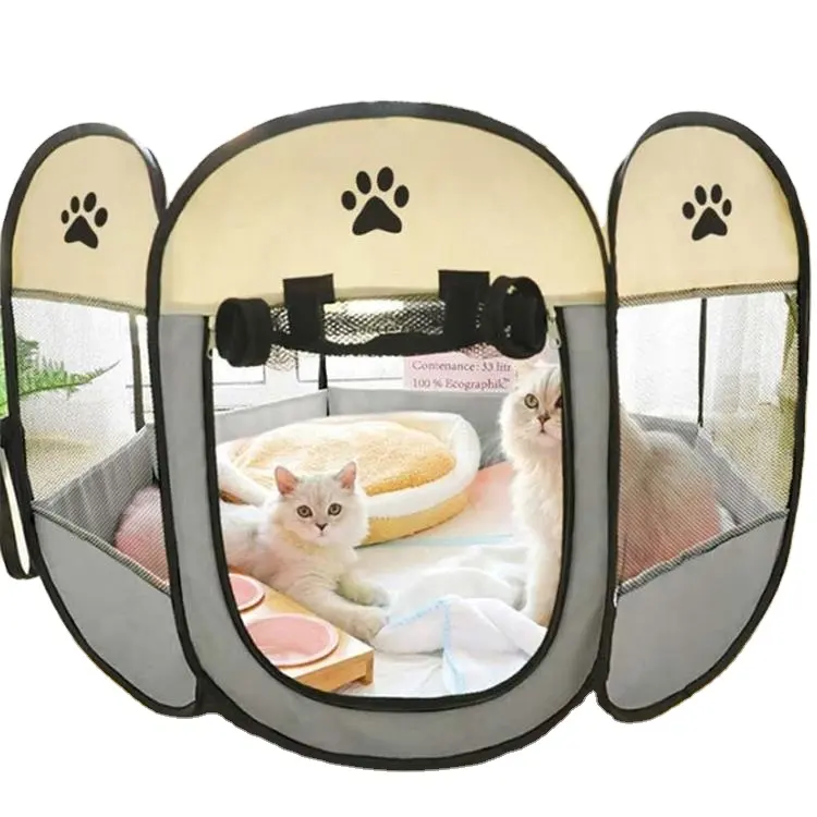 Foldable Hot Sale Eight Sides Pet Fence Cheap Large Cardboard Indoor Pet Dog Bed Outdoor Cat Pet Large Dog House