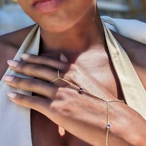 Recién llegado, pulsera <span class=keywords><strong>de</strong></span> dedo <span class=keywords><strong>de</strong></span> amatista minimalista, pulsera <span class=keywords><strong>de</strong></span> acero inoxidable <span class=keywords><strong>para</strong></span> <span class=keywords><strong>mujer</strong></span>, pulseras <span class=keywords><strong>de</strong></span> dedo, anillo, cadena <span class=keywords><strong>de</strong></span> <span class=keywords><strong>mano</strong></span> que no se deslustra - Product Image 3