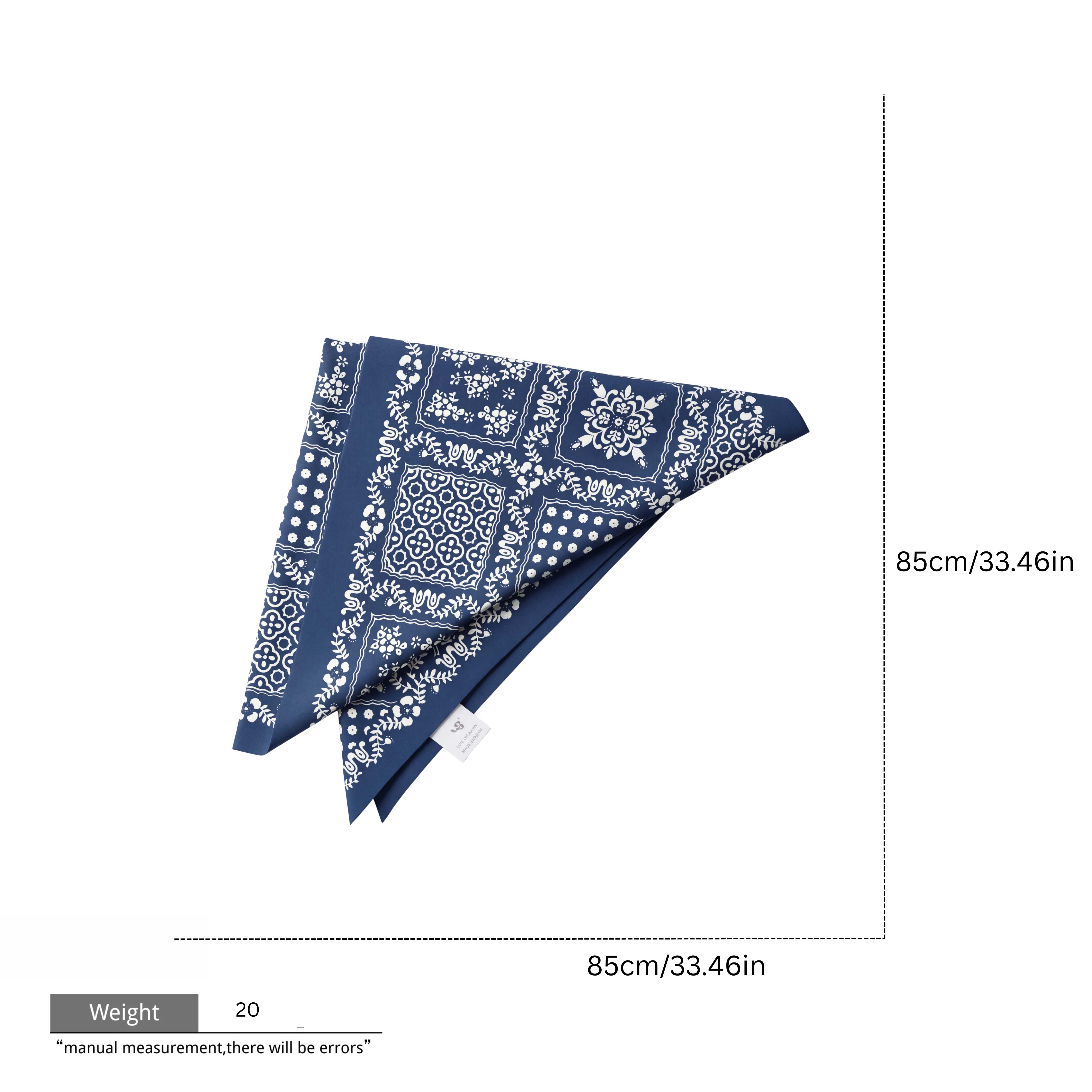 Navy Blue Floral Scarf Bandana