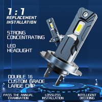 12V nuevo Mini coche Led faro H1 H3 H4 H7 H11 9005 880 blanco súper brillante sin ventilador Auto Led bombilla para coche