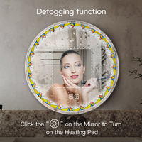 Miroir à lumière Led ronde pour miroir de maquillage, glace de vanité pour salle de bains