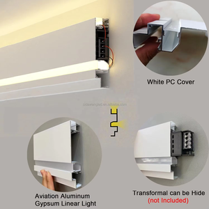 SDWK806 <span class=keywords><strong>Corniche</strong></span> Moulage Led Coving pour Plafonds Décor Voile Profil En Aluminium avec Double Canal Lumineux Éclairage <span class=keywords><strong>Indirect</strong></span> - Product Image 2