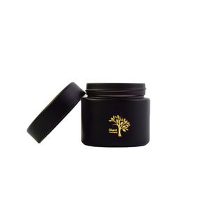 3.5g 3oz Black UV/Printed Matte Black Flower Jar <strong>Frosted</strong> Straight Sided Round Glass Jar with Child Resistant Black Plastic Lid - Product Image 5