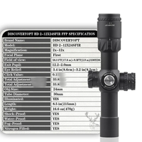 DISCOVERYOPT HD 2-12x24 FFP Viseur optique court à tube de 30mm ultra-compact