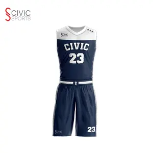 Ensembles de maillots de basket-ball réversibles personnalisés Uniforme de sport antibactérien à séchage rapide respirant Taille Plus Conception par sublimation OEM/ODM - Product Image 1