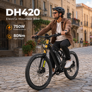 Vélo de montagne électrique DH420 E-MTB 20AH 750W, vitesse 50 km/h, autonomie 80 km, vélo hybride électrique pour pentes raides - Product Image 1