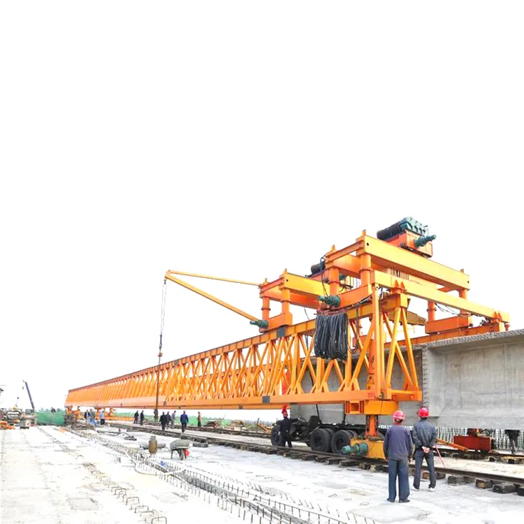 Safe heavy road construction double beam lifting bridge girder launcher