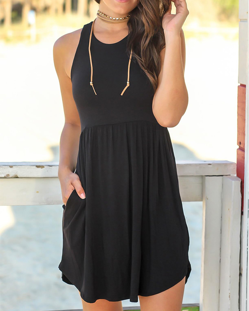 ワンピース sinoon Frill Sleeveless Dress (Black) SINOON