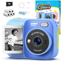 Mini enregistreur vidéo numérique portable avec zoom, impression instantanée de photos, cadeau de Noël ou d'anniversaire, appareil photo jouet 720P pour enfants