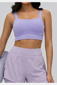 <span class=keywords><strong>Reggiseno</strong></span> Sportivo Donna Nude-Feel ad Alto Sostegno con <span class=keywords><strong>Spalline</strong></span> <span class=keywords><strong>Larghe</strong></span> in Spandex/Nylon, Coppe Fisse, Asciugatura Rapida per Yoga, Corsa, Ciclismo, Fitness - Product Image 6