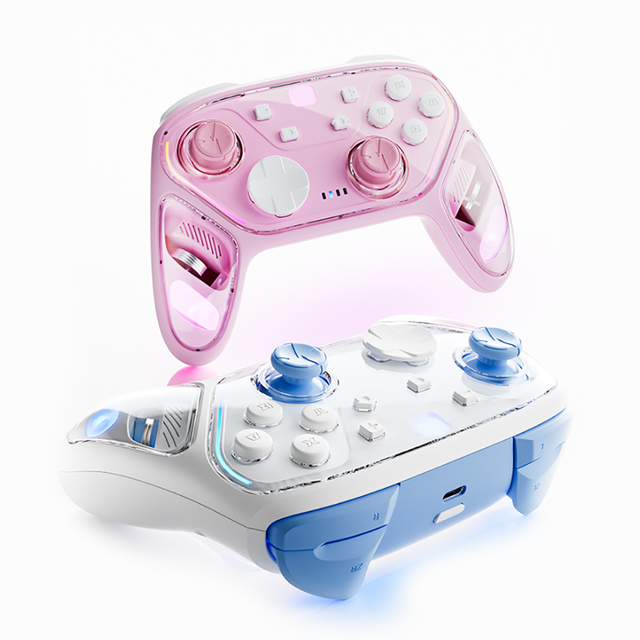 Wireless Game Controller for Nintendo Switch/PC/Android/iOS RGB Hall Joystick Gamepad with Programmable Macro Function