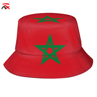 Chapeau Bob Drapeau Marocain Personnalisé Impression Personnalisée Chapeau Bob Drapeau du Maroc Protection Solaire Chapeaux pour Supporters de Football