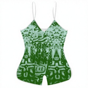 Combinaison sexy imprimée géométrique pour femme, col halter, sans manches, mi-mollet, taille haute, respirante, fitness, printemps-été, plage - Product Image 3