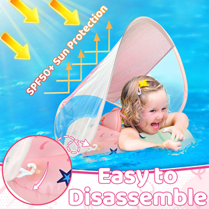 Flotador Inflable para Bebés con Toldo de Protección Solar, Anillo de Natación para Bebés - Product Image 3