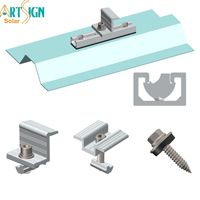Rail court de fixation pour toit en tôle trapézoïdale en aluminium AL6005-T5, support de montage pour panneaux solaires miniatures Art Sign
