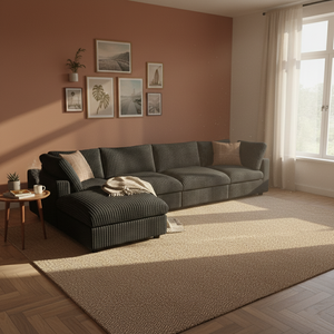 Sofá Seccional de Pana Convertible <span class=keywords><strong>en</strong></span> <span class=keywords><strong>Cama</strong></span>, Sofá Italiano Cómodo y Esponjoso <span class=keywords><strong>en</strong></span> Existencia, Muebles para Sala de Estar - Product Image 3