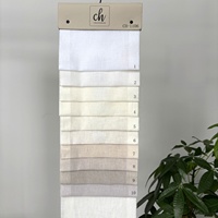 Tissu 100% polyester aspect lin, tissé, respirant, semi-transparent, teint, de haute qualité, poids moyen, en stock pour rideaux de fenêtre
