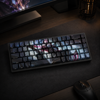 LOL Prestige Coven Akali 68 Key Custom PBT Dye Sublimation Side Printed Keycaps Cherry Profile Keyboard Set