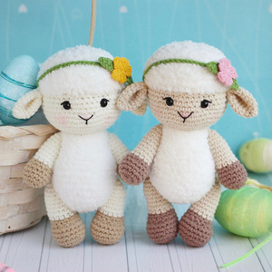 Hot Bán Tùy Chỉnh Động Vật Sang Trọng Đồ Chơi Làm Bằng Tay Mềm Cừu Đồ Chơi Cho Trang Trí Nội Thất Nhồi Bông Dệt Kim Cừu Búp Bê - Product Image 6