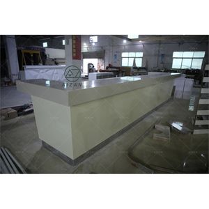 Comptoir de <span class=keywords><strong>bar</strong></span> à musique Led personnalisé <span class=keywords><strong>Bar</strong></span> en pierre blanche pure design de boîte de nuit commerciale pour salon VIP Design d'intérieur - Product Image 2