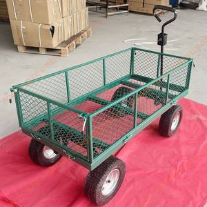 मेश स्टील गार्डन कार्ट फोल्डिंग उपयोगिता वैगन के साथ चूने वाली गाड़ी - Product Image 4