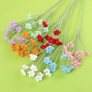 Flores de lana hechas a mano con ganchillo y tejido a punto, producto terminado de paniculata, ramo hecho a mano, recuerdos para el Día de San Valentín, regalos para días festivos. - Product Image 1