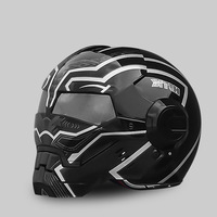 Casque personnalisé, casque intégral modulaire, casque rétro demi-face, style Iron Man Transformer