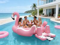 Île flottante géante gonflable en forme de flamant rose de qualité commerciale, en PVC, capacité 100-500 kg, <5 passagers, personnalisable DST