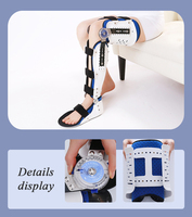 Attelle articulée pour genou, cheville et pied – Orthèse de soutien pour membres inférieurs – Attelle pour fracture de l'articulation du genou – Support de jambe