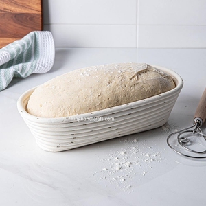 Cesta de fermentación de pan de ratán natural ecológico con forro de tela, apta para lavavajillas, de Vietnam, para levantar masa de pan de levadura - Product Image 5
