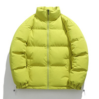 Manteaux d'Hiver de Luxe de Haute Qualité, Col Montant, Logo Personnalisé, Noirs Unis, Coupe Droite, Fermeture Éclair, Épais, Streetwear, Effet Bulle Brillant, Vestes pour Homme