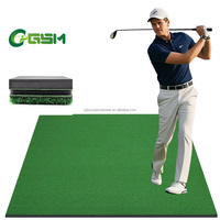 Tapis de frappe de golf 4 couches, gazon en nylon 15 mm, couche à ressorts 3D, protection des poignets, simulateur de practice intérieur/extérieur