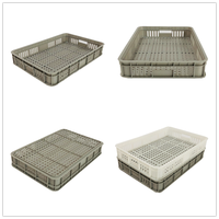 Caisse en plastique légère, durable, résistante à l'humidité, à la corrosion, style maillé, empilable, recyclable